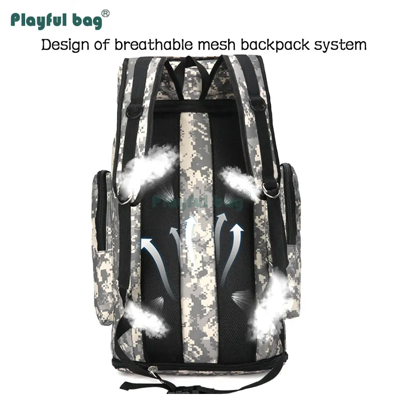 Mochila de Camping de 100l, bolsa impermeable para deportes de viaje al aire libre, mochila MOLLE militar de camuflaje para adultos, AVA83 - imagen 5