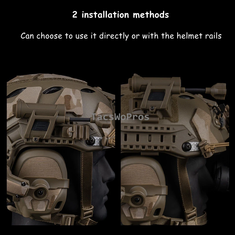 Lámpara táctica para casco, linterna LED de 6 modos, luz estroboscópica IR verde, azul y roja, sistema de iluminación para caza y tiro al aire libre, luz para casco - imagen 5