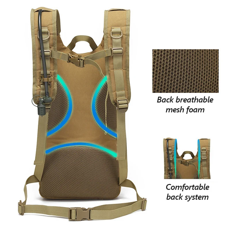 Mochila de hidratación para hombre, bolsa de asalto táctico para deportes al aire libre, escalada, ciclismo, bicicleta de agua, Molle, Camping, senderismo - imagen 3
