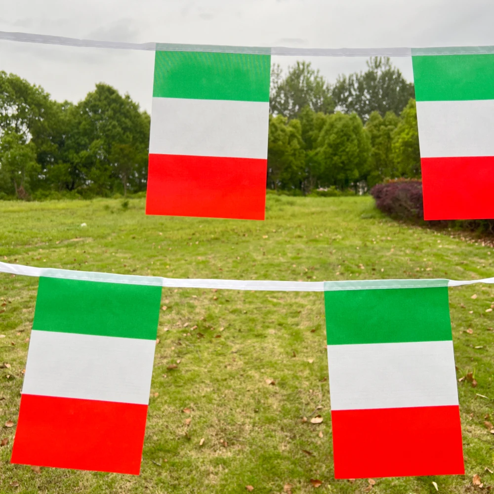 Banderas italianas, banderines italianos, 14x21cm, 20 piezas, banderines de cuerdas, festivales, fiestas y vacaciones - imagen 3
