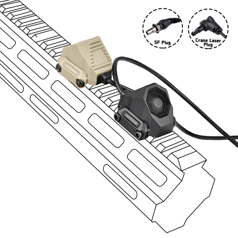 UNIDAD AXON SL interruptor de presión remoto táctico Modbutton Surefir M300 M600 2,5 3,5 SF enchufe de grúa apto para riel de 20mm NGAL PEQ OGL láser - imagen 3