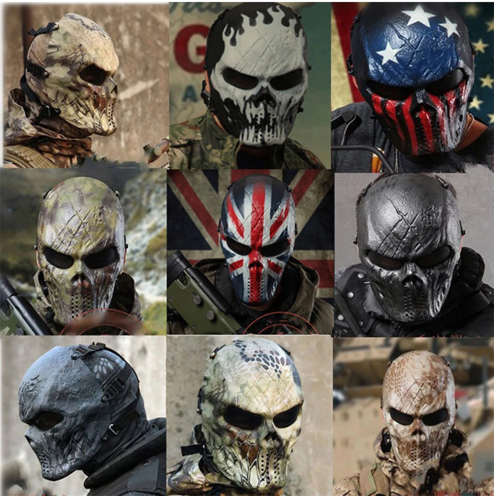 Máscara protectora táctica de cara completa, mascarada de Halloween, juego de guerra, equipo de tiro, caza, máscaras de Paintball Airsoft - imagen 3