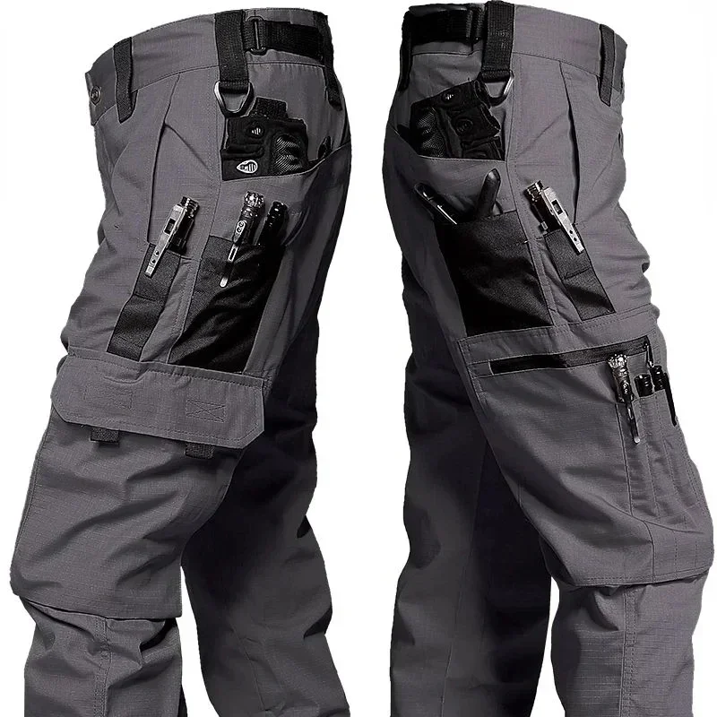 Ropa de trabajo resistente al desgaste, pantalones Cargo multibolsillos para hombre, pantalones tácticos para correr al aire libre, pantalones casuales - imagen 3