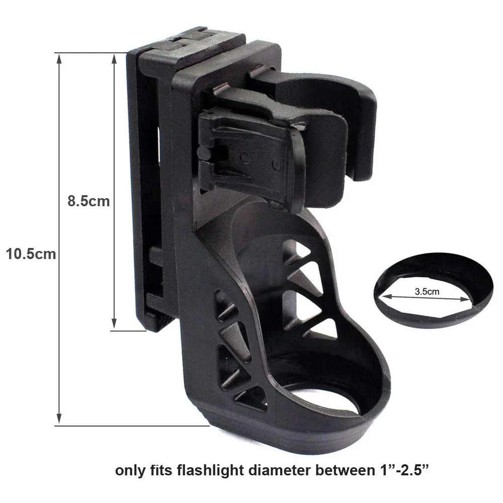 Soporte de bastón táctico giratorio de 360 grados, funda de bastón expandible, estuche de pulverización superior abierto, bolsa de herramientas para linterna, cinturón de servicio - imagen 3