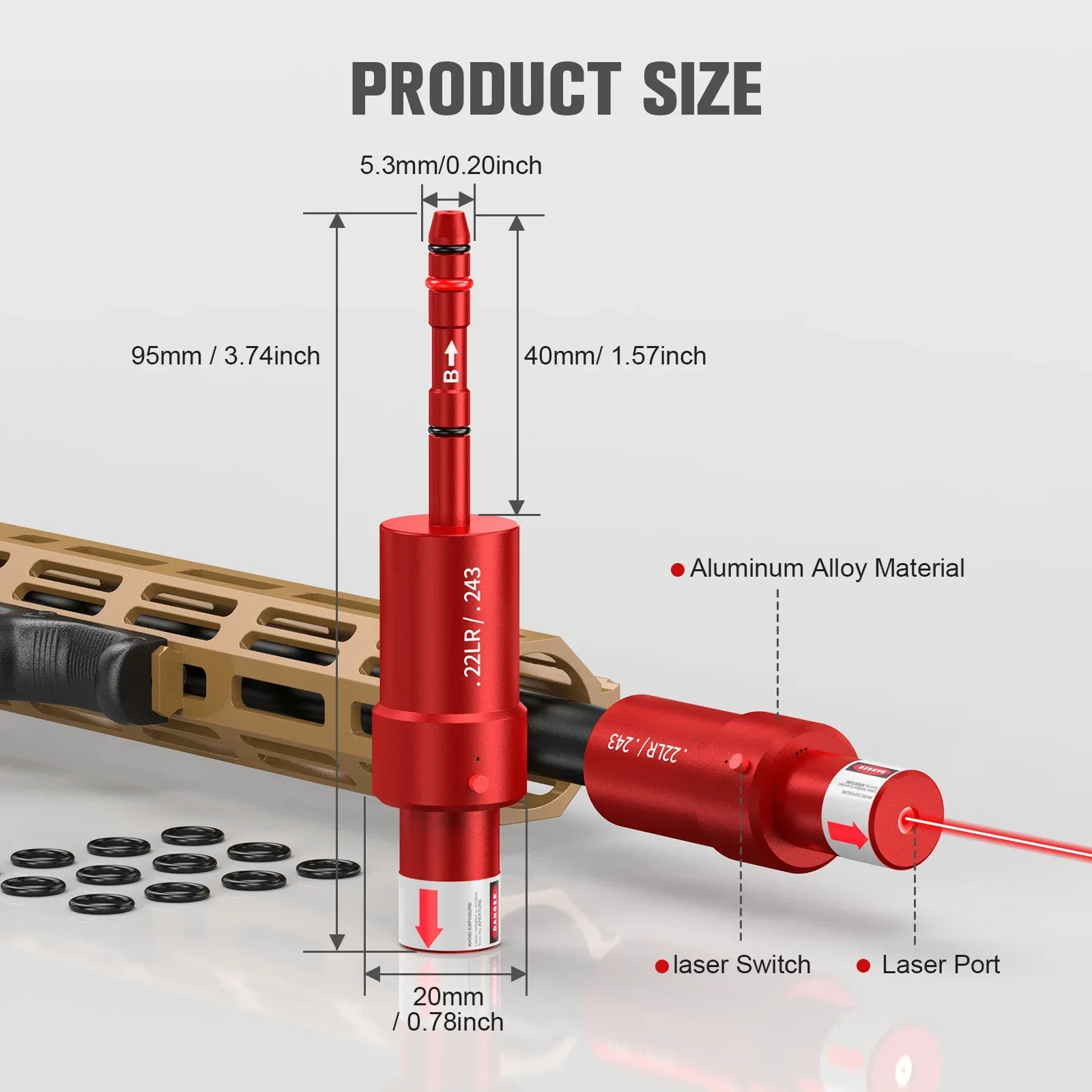 Mira láser táctica de punto rojo de 9mm, 22LR, 12GA, 7,62mm, bala de entrenamiento láser controlada por voz, cartucho de entrenamiento de fuego seco de 9mm - imagen 3