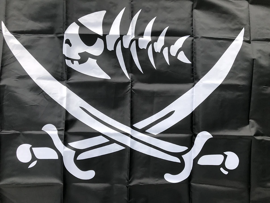 Bandera pirata de poliéster con calavera y espadas, Jack Rackham - imagen 3