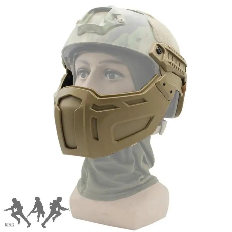 Paintball Airsoft media máscara protección casco riel y visera Flip Up gafas para casco táctico rápido - imagen 4