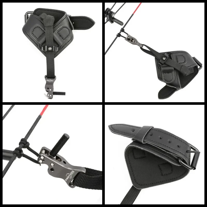 Calibrador de tiro con arco, ayuda para liberación de arco, correa para muñeca, mano izquierda/derecha, arco compuesto, tiro, objetivo de caza - imagen 4