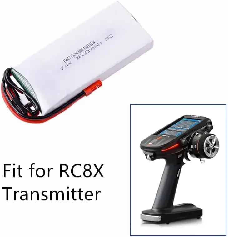 RadioLink RC8X 8CH transmisor Lipo batería 7,4 V 2800mAh 8C JST enchufe con cargador para vehículo RC modelo RC6GS 4GS Radio de pistola - imagen 4
