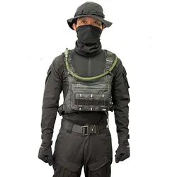 Bolsa de pecho táctica para exteriores, chaleco multifuncional, mochila deportiva para ciclismo con múltiples bolsillos, bolsa de agua, chaleco para correr con bolsa de agua de 3L