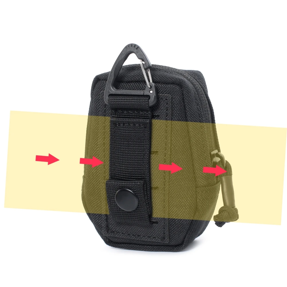 Bolsa táctica Molle para caza al aire libre, funda de nailon de apertura rápida para guardar llaves, herramientas, soporte para teléfono, bolsillos universales en la cintura - imagen 4