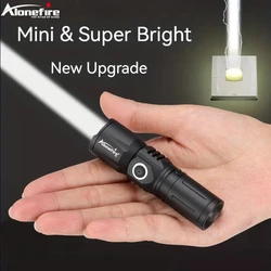 Zoom luz de haz blanco Mini linterna de larga distancia tipo C Usb recargable antorcha de bolsillo portátil hogar al aire libre batería 16340