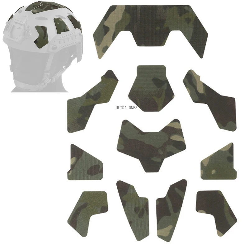 Pegatina decorativa para casco Airsoft, casco táctico DIY, 11 unids/set, parches para casco, gancho de sujeción, cascos adhesivos, Cable fijo mágico