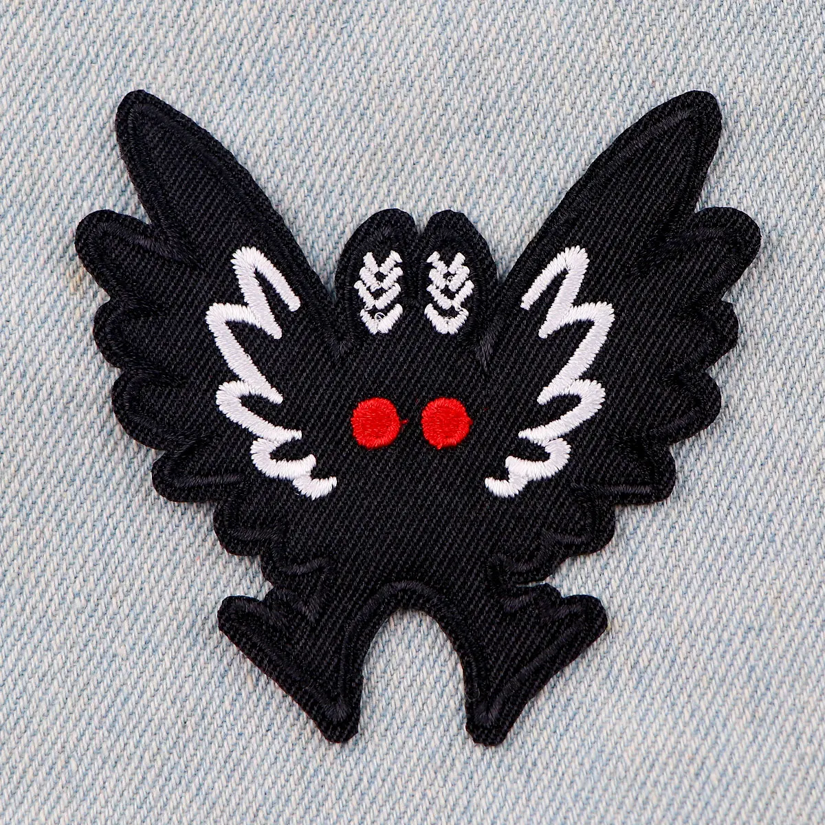 Parche de polilla negra, parches Punk para planchar para ropa, parches termoadhesivos, apliques DIY, parche bordado para insignias de chaquetas - imagen 2