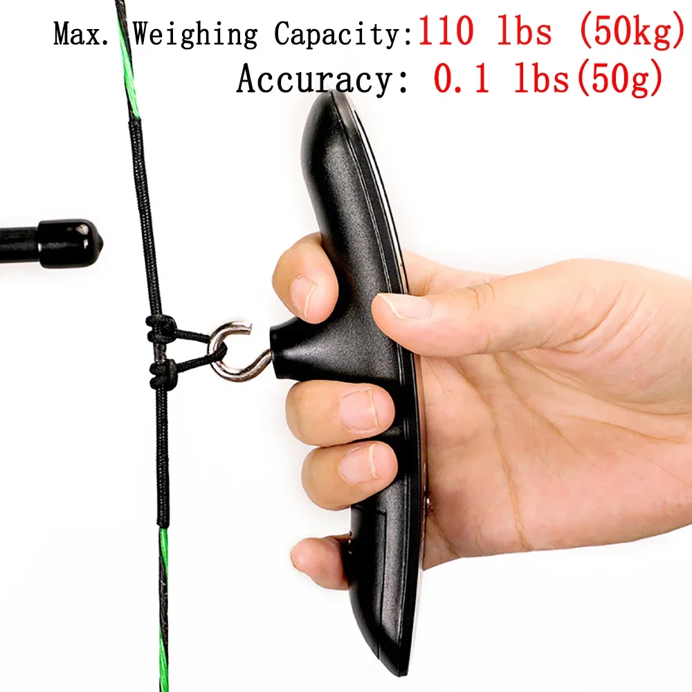 Arco de Tiro con Arco escala 0-110lbs dibujar peso instrumento de medición herramienta dinamómetro pico de sujeción peso para caza arco recurvo compuesto - imagen 4