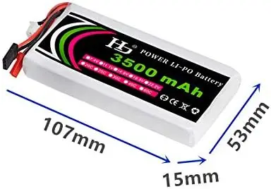 Transmisor teledirigido de 11,1 V, 3500mah, 8C, 3S, batería Lipo, enchufe JST Futaba, para Flysky GT2, GT3B, 6EX, 4VF, WFT06A, T6EHP-E, mando a distancia - imagen 4