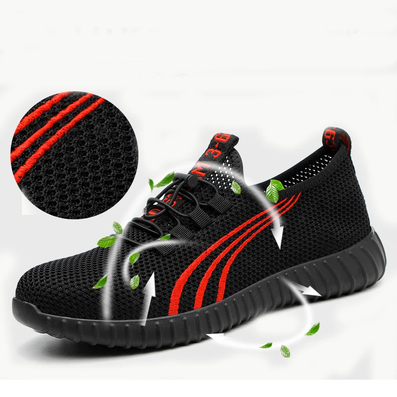 Zapatos de seguridad para el trabajo transpirables para hombre, botas de seguridad para construcción antideslizantes de acero a prueba de perforaciones para exteriores, zapatos con puntera de acero - imagen 5