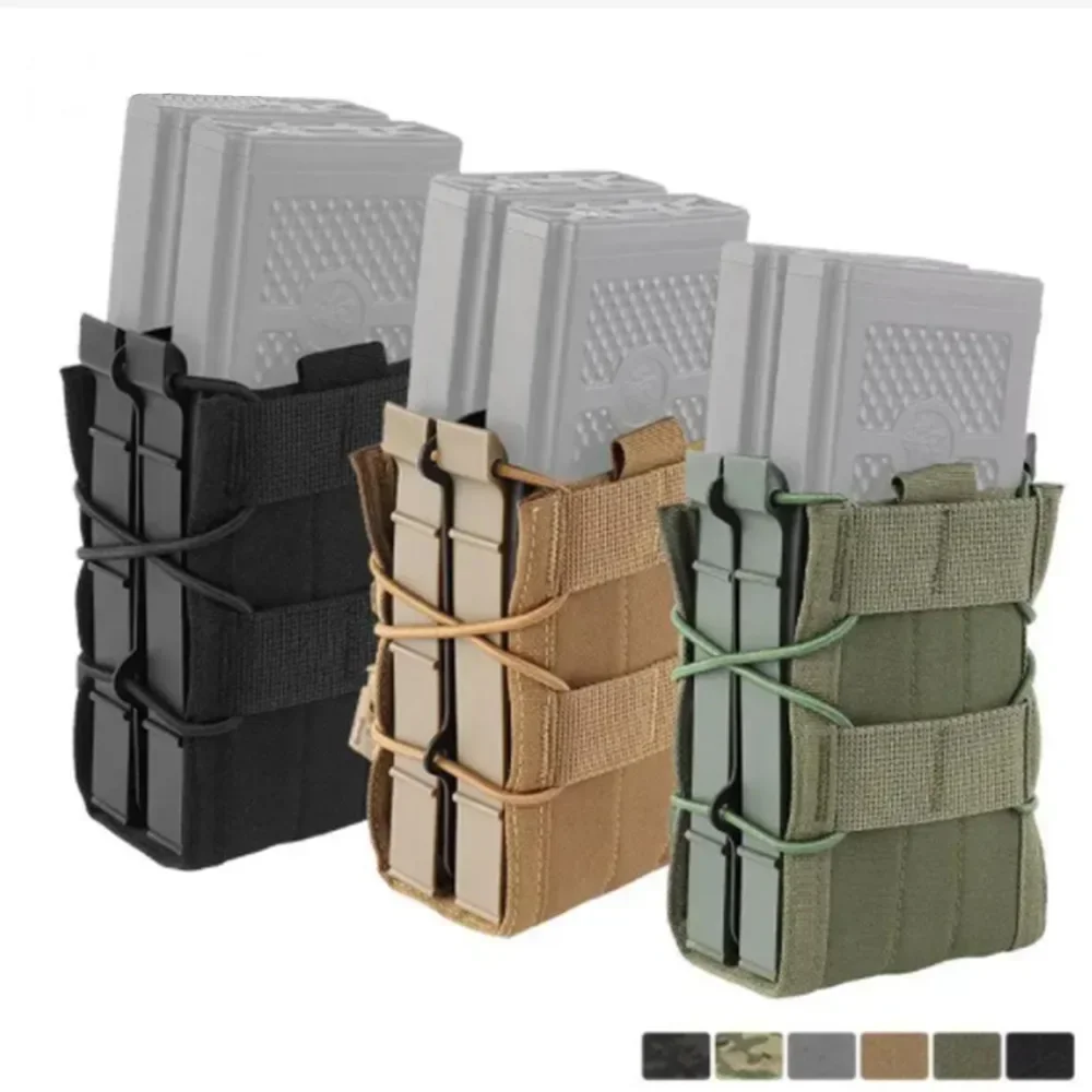 Bolsas para revistas tácticas AK AR M4 AR15, 9MM, 5,56, bolsa para revistas individual, Rifle, pistola, Molle Mag, funda, bolsa, soporte para herramientas de caza - imagen 3