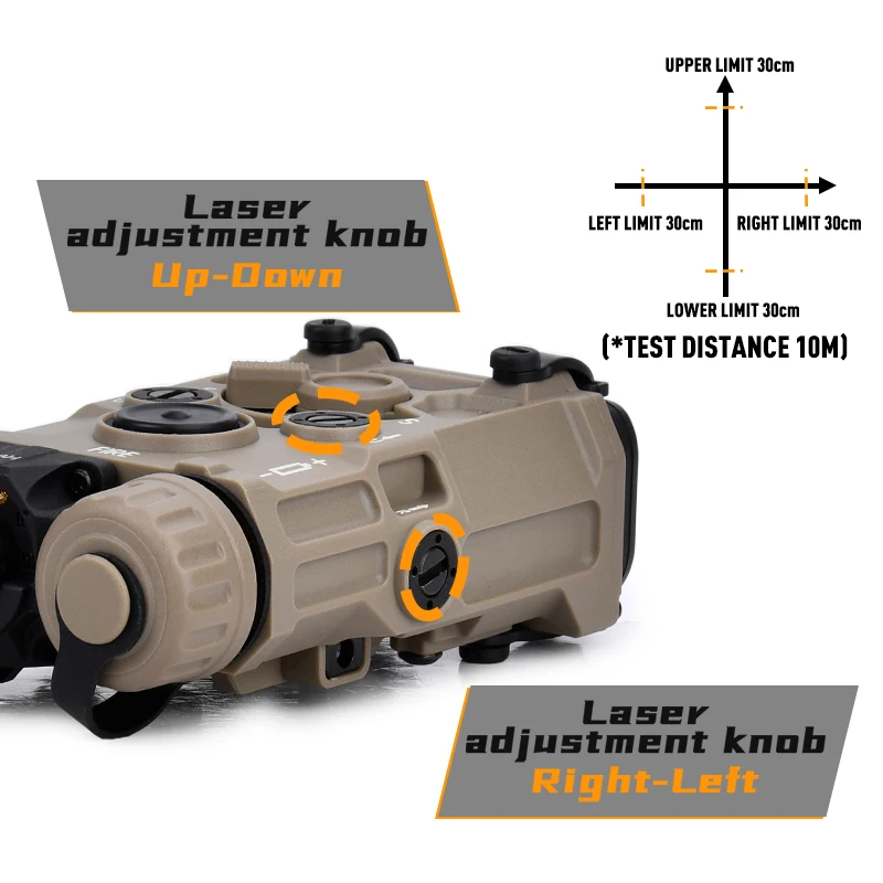 Eotec táctico Airsoft Nylon versión OGL puntero láser punto rojo azul verde IR indicador láser luz blanca brillo ajustable - imagen 2