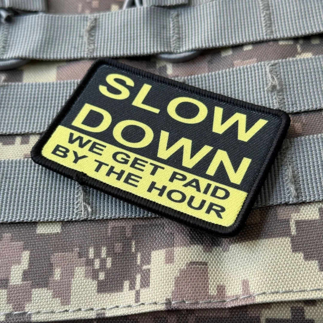 Parches impresos con insignia de moral "LOSO DOWN GET PAID BY THE HOUR", apliques militares tácticos, mochila con gancho y bucle, pegatina personalizada - imagen 4