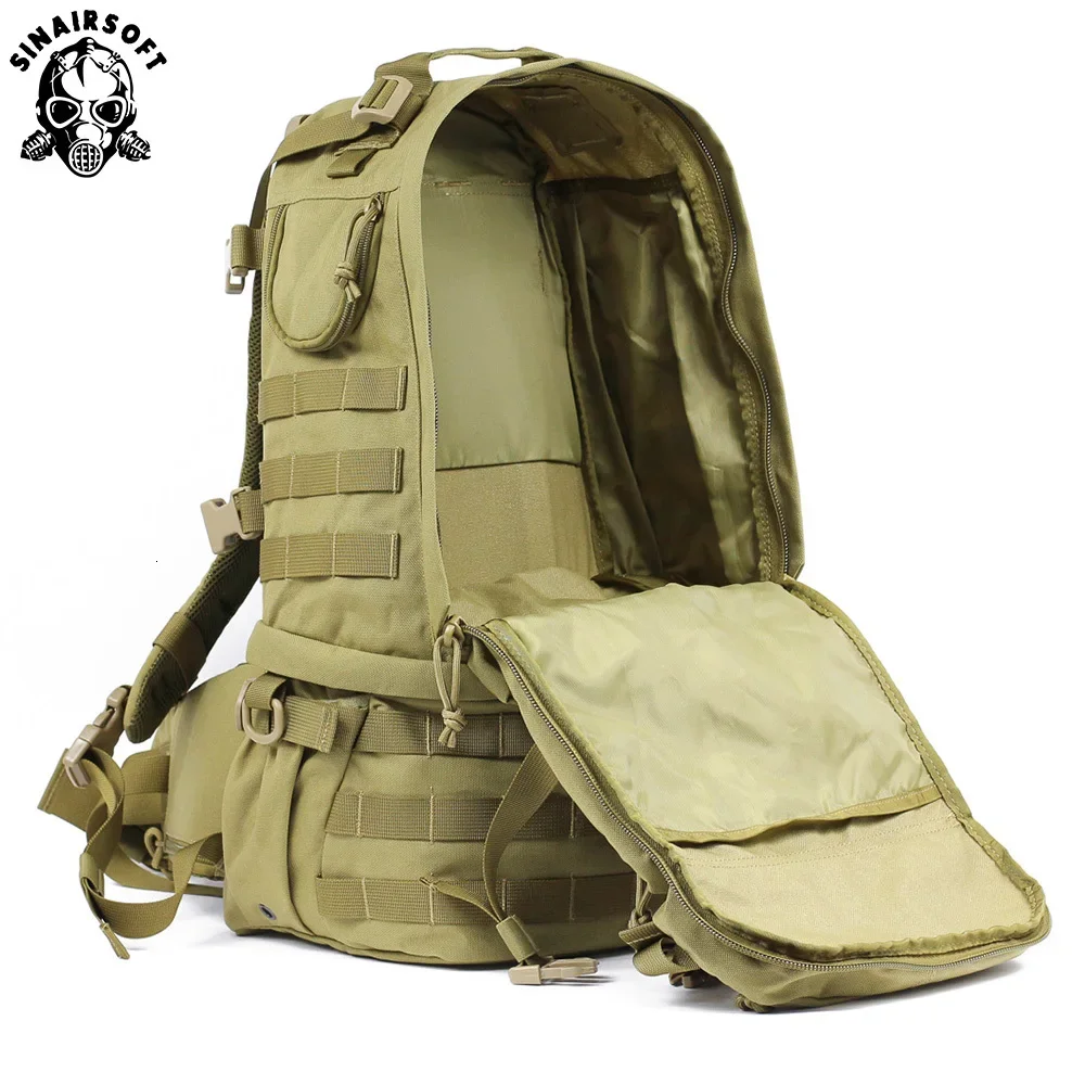 Mochila táctica multifunción de 65L para campo al aire libre, pesca militar, impermeable, paquete Molle, senderismo, caza, Camping, mochila - imagen 3