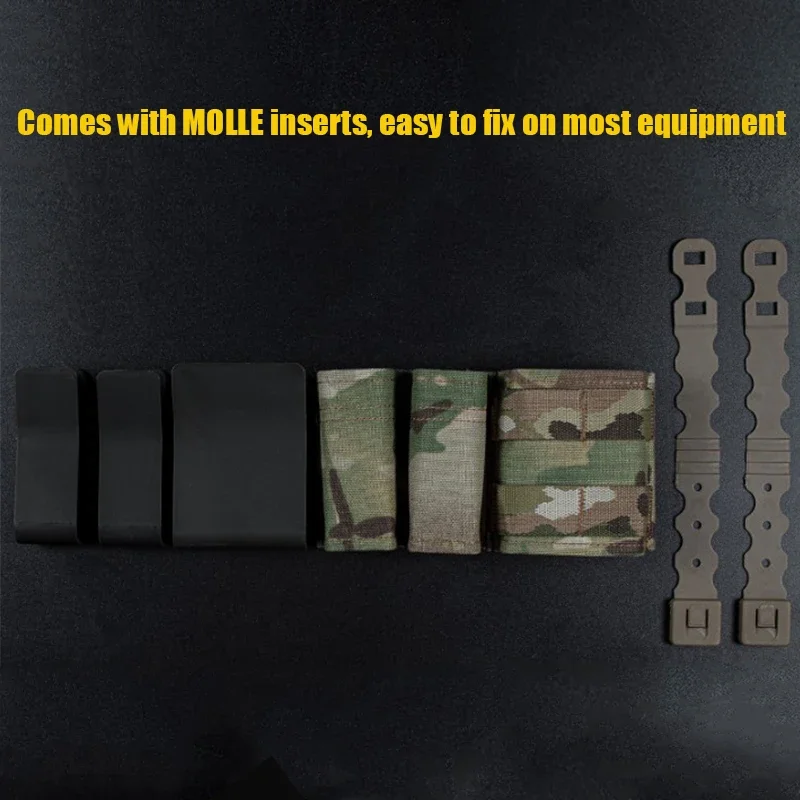 Bolsa táctica Mag de 5,56 + 9mm + 9mm, bolsa para revistas KYWI, inserto de cuña Shorty MOLLE M4 G17 AR15, chaleco Airsoft con Clip Maclice - imagen 5
