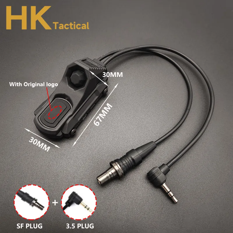 Interruptor de presión Axon táctico, botón remoto, doble función, cola para PEQ-15, DBAL-A2, M300, M600, linterna, arma, luz de explorador - imagen 5