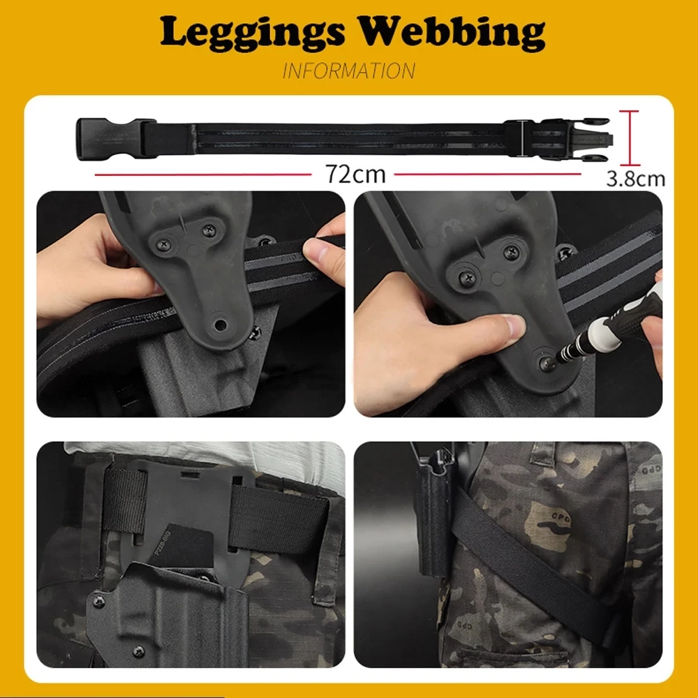 Funda táctica de pierna caída, adaptador de plataforma QLS 19 22, sistema de horquilla de bloqueo, pistolera militar de caza, accesorio Universal para cinturón de cintura - imagen 4