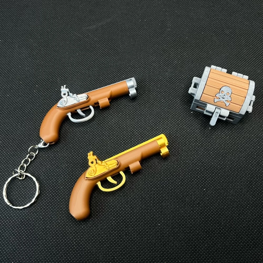 LLavero de pistola Flintlock de bombeo impreso en 3D, juguete Mini Ars Arma, modelo colgante, juguetes de descompresión, regalos de Navidad geniales para niños - imagen 5