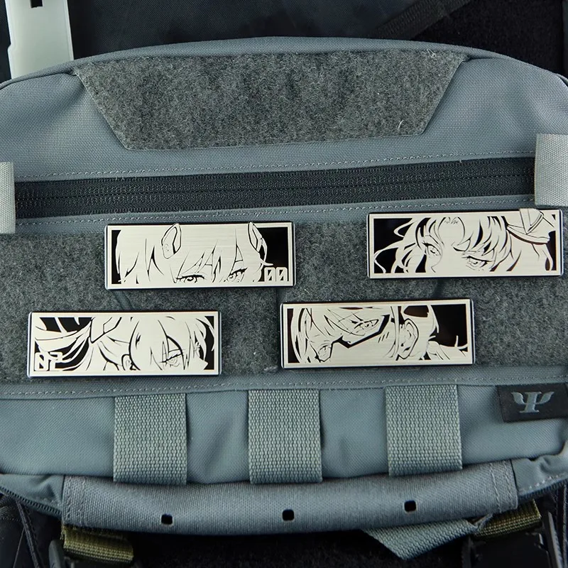 Parches de Metal de Ojos de evangelista de Anime para ropa, banda para el brazo, insignia de moral táctica en mochila, pegatina para sombrero, insignias - imagen 3