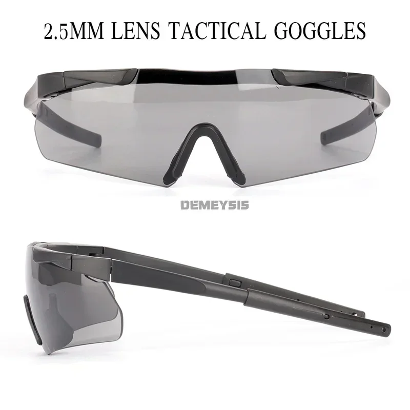 Gafas tácticas de 3 lentes a prueba de viento para exteriores, senderismo, Camping, montar, gafas de sol CS, gafas de protección para deportes de combate y Paintball - imagen 3