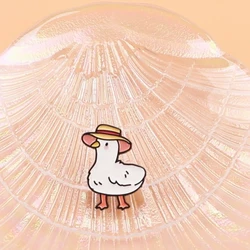 Pin esmaltado de pato bonito para solapa, broches de dibujos animados para mujer, decoración de ropa, alfileres de Metal, mochila, sombrero, insignia, accesorios