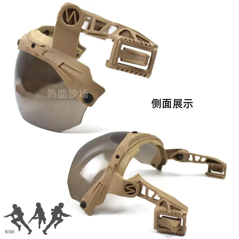 Gafas abatibles para caza Airsoft, casco táctico del equipo Wendy EX3.0, visera de montaje en riel, gafas abatibles hacia arriba para casco FAST/MICH - imagen 5