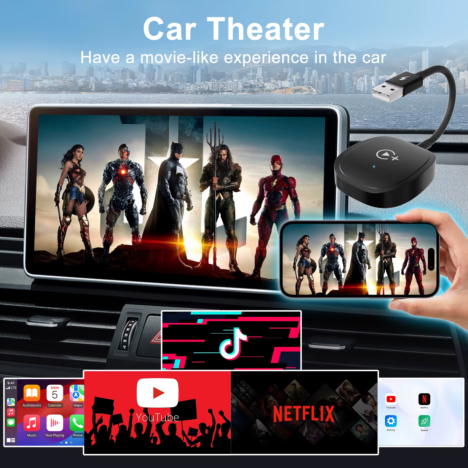 Adaptador CarPlay inalámbrico USB para coche - sin cables premium - imagen 4
