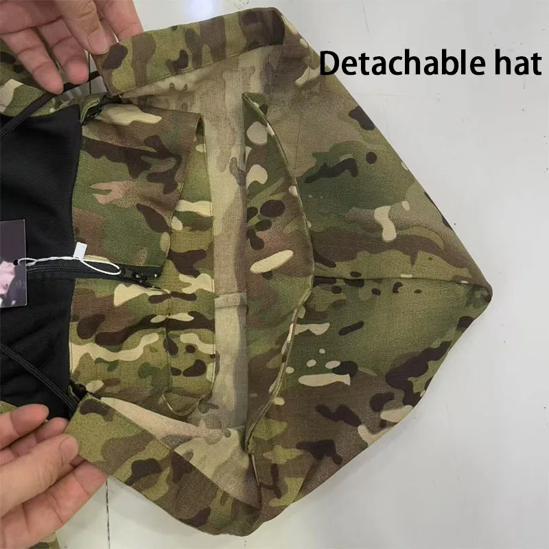 Camisas de combate táctico para hombre, camiseta transpirable de manga larga con capucha de camuflaje, camiseta de Paintball CS de secado rápido, camisetas resistentes al desgaste - imagen 4