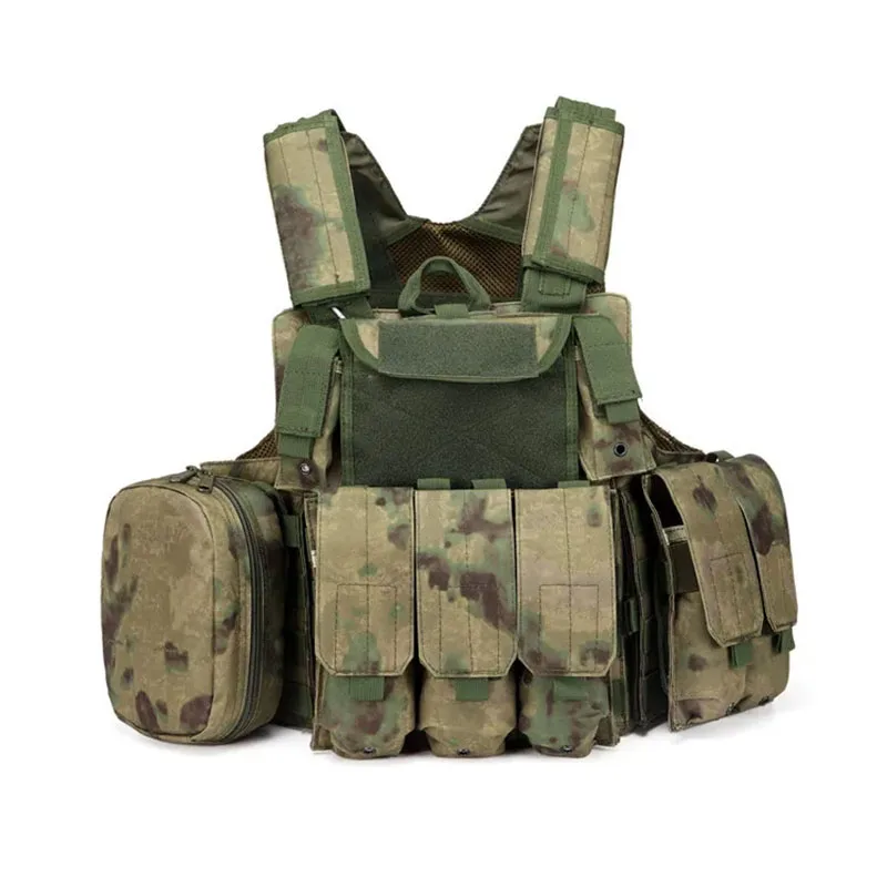 Chaleco táctico MOLLE de 8 piezas para Transporte y Defensa, equipo de caza CS todo en uno, Paintball, Airsoft, EMR, ATFG, Camuflaje - imagen 5