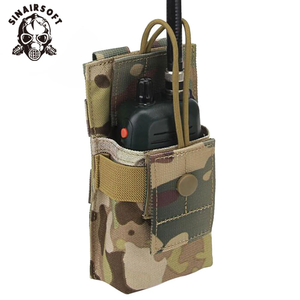SINAIRSOFT-bolsa táctica Molle para Radio, funda para Walkie Talkie, nailon 1000D, para caza al aire libre, Camping, soporte para interfono portátil