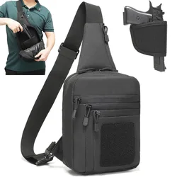 Paquete de pecho táctico, funda para pistola de apertura rápida, bolso cruzado, bolso de pistola de transporte oculto, bolso de hombro EDC, mochila con eslinga para hombres y mujeres