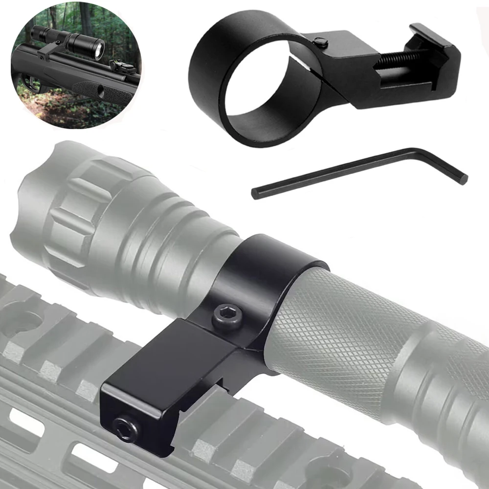 Anillo para linterna compensada de 1 ", soporte para anillo de alcance, linterna, antorcha, soportes láser para riel Picatinny estándar de 20mm y 7/8 pulgadas/Weaver