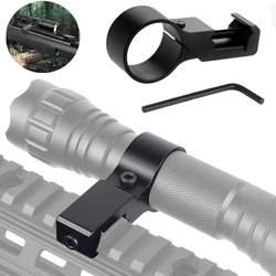 Anillo para linterna compensada de 1 ", soporte para anillo de alcance, linterna, antorcha, soportes láser para riel Picatinny estándar de 20mm y 7/8 pulgadas/Weaver