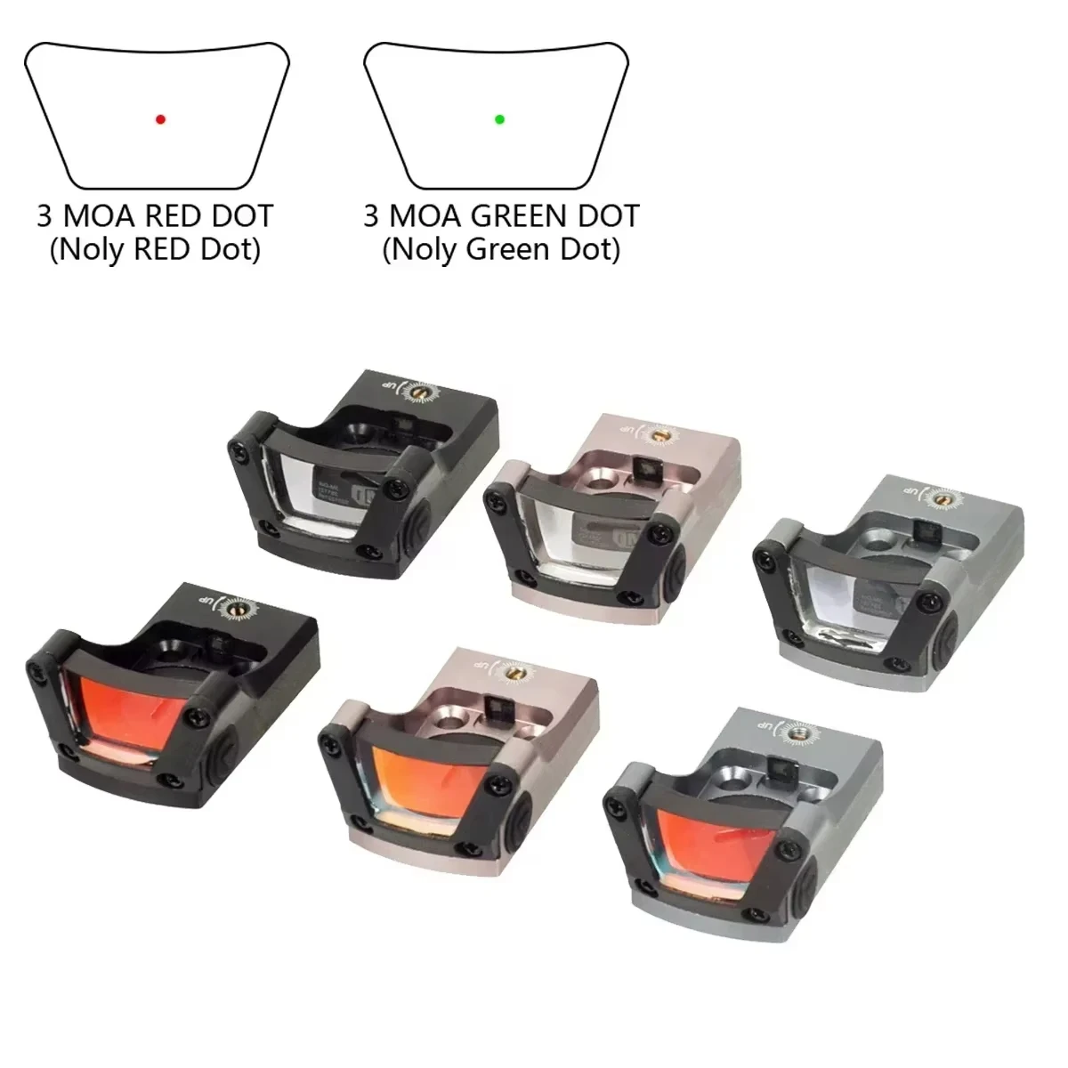 Mira táctica M1 M2 con punto rojo y verde, mira réflex 3MOA, mira telescópica de caza con soporte 1913 para pistola de Rifle Airsoft, riel de 20mm - imagen 5