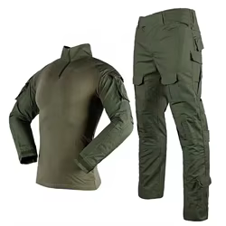 Ropa de camuflaje para acampar y cazar al aire libre con coderas y rodilleras para entrenamiento de combate de montañismo al aire libre