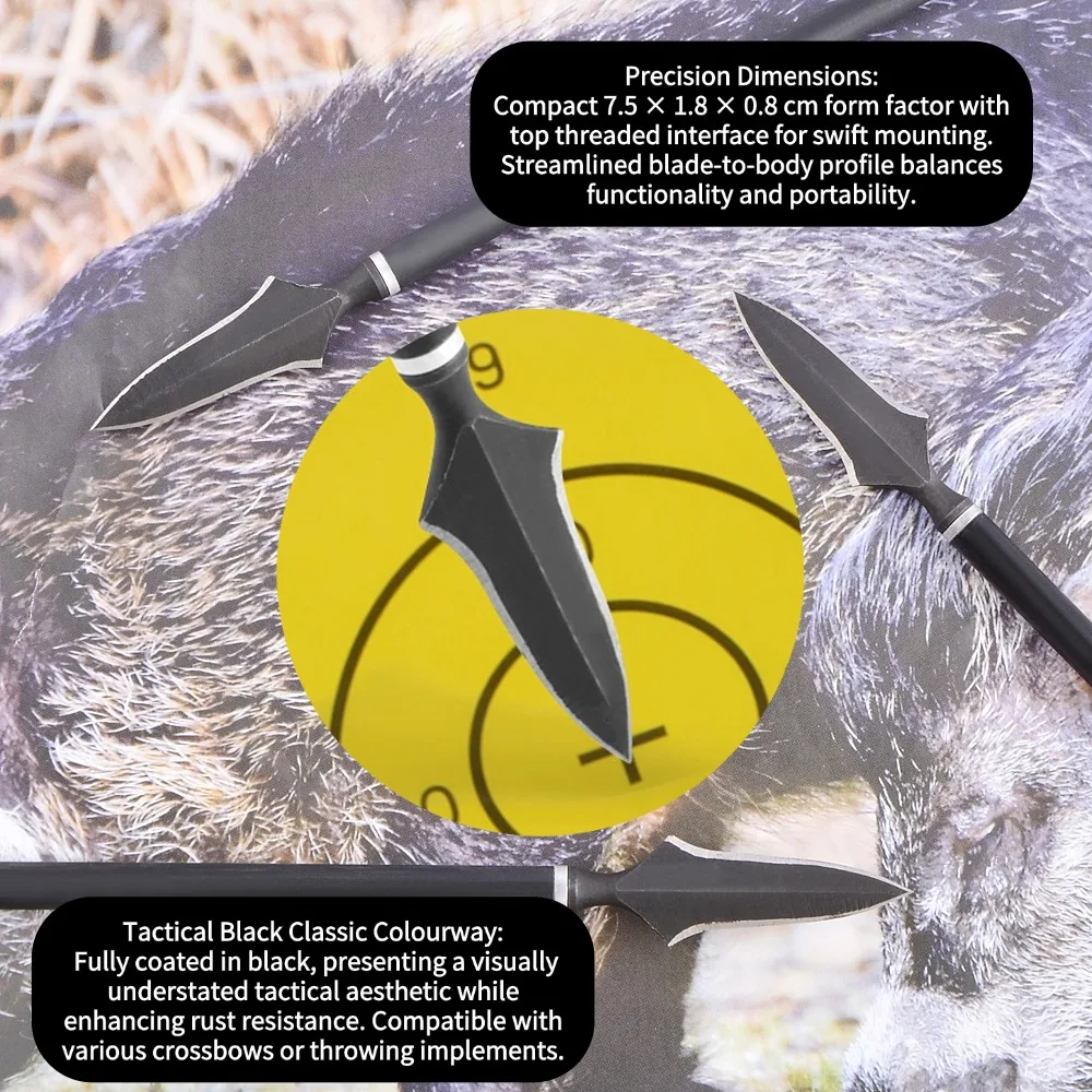 12 Uds. Puntas anchas de acero para tiro con arco, puntas de flecha para caza, punta de objetivo, arco y flecha, accesorios de tiro de caza - imagen 3