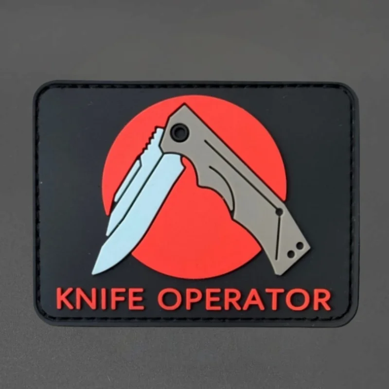 Parche de PVC para operador de cuchillos, chaleco táctico, sombreros con gancho y bucle, insignia de moral, mochila, pegatinas decorativas, parches para brazalete para ropa - imagen 2
