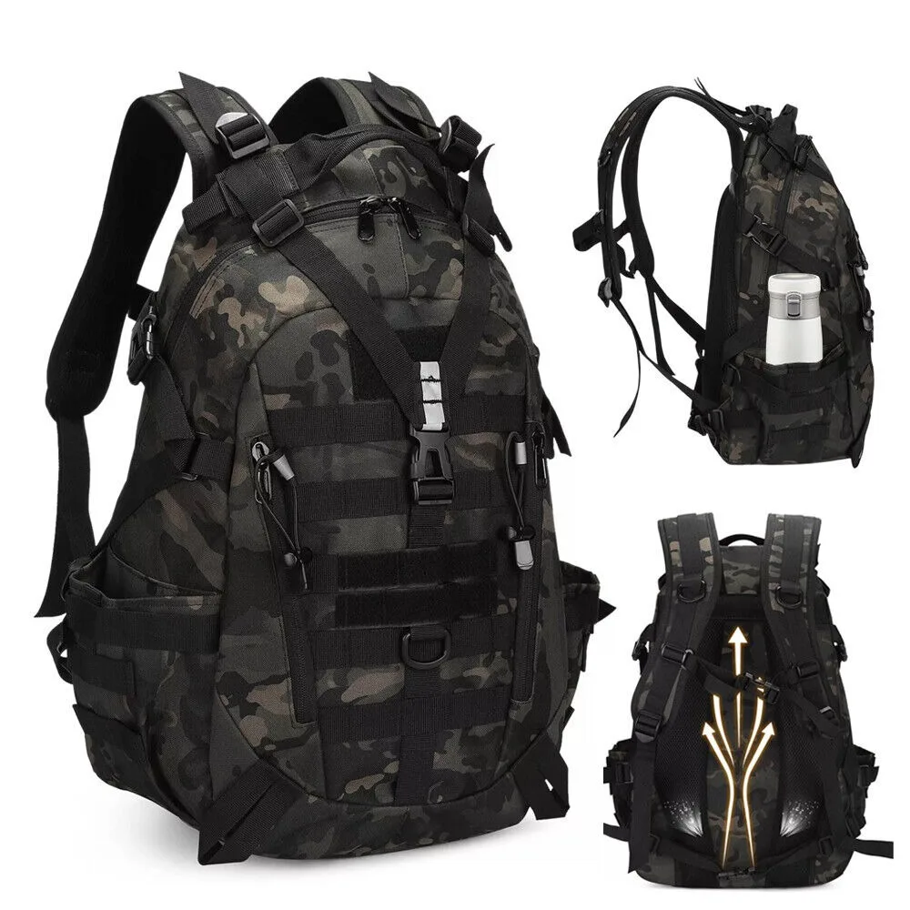 Mochila táctica gran capacidad panal 3D acolchada para senderismo - imagen 4
