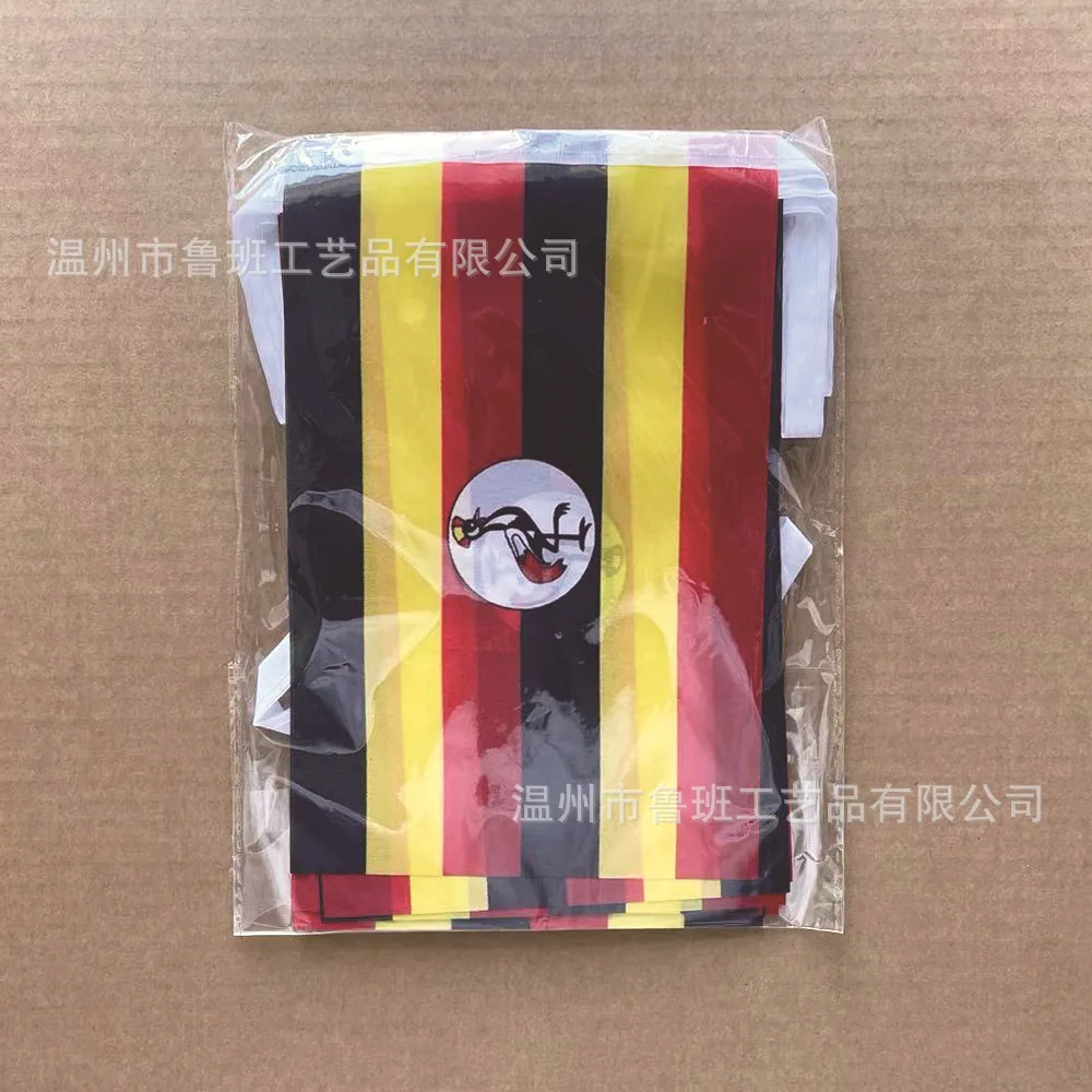 Banderines SKY FLAG Uganda, 14x21cm, 20 unids/lote, banderas de cuerda de Uganda, banderín para decoración de fiesta y Festival - imagen 3