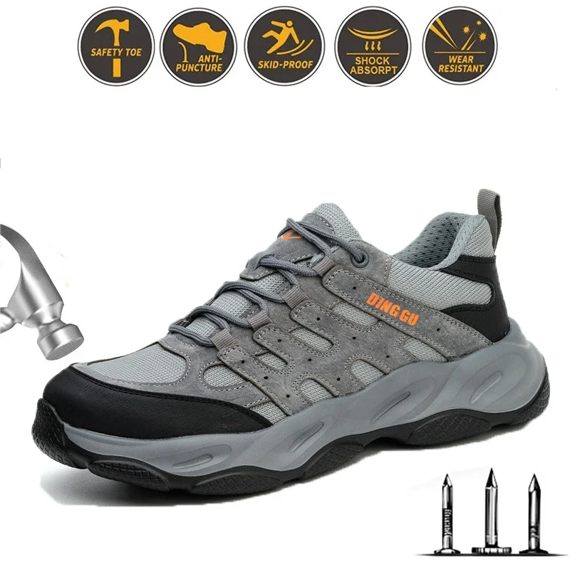 Nuevos zapatos de seguridad para hombre, botas protectoras de seguridad deportivas antigolpes y antipinchazos para el trabajo, zapatos de senderismo para hombre - imagen 3