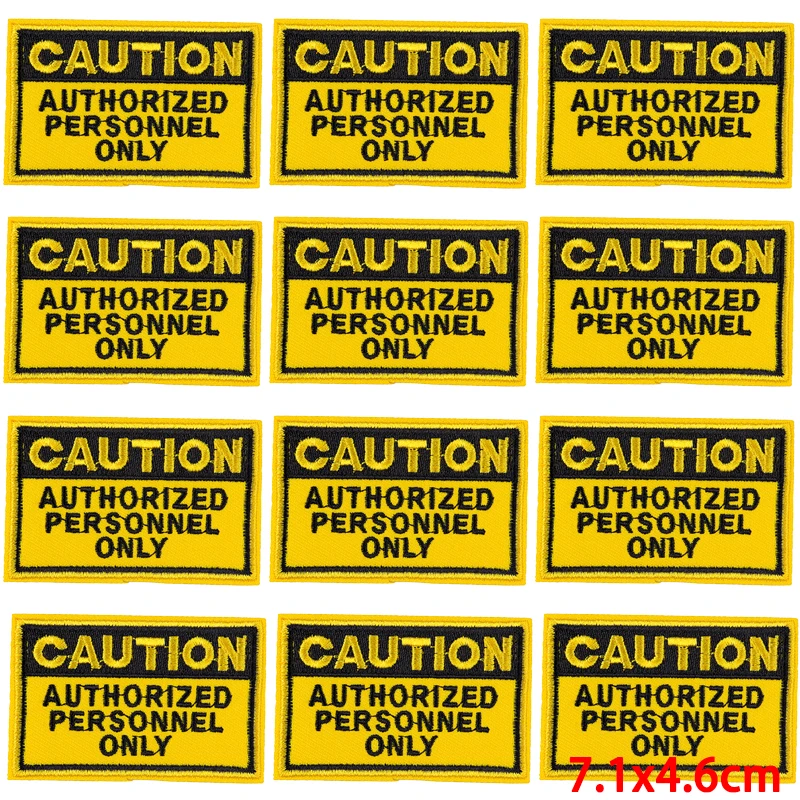 Parche de advertencia de peligro para planchar, parches bordados para ropa, parches termoadhesivos para ropa, parche Fusible militar, 10 piezas por lote - imagen 4