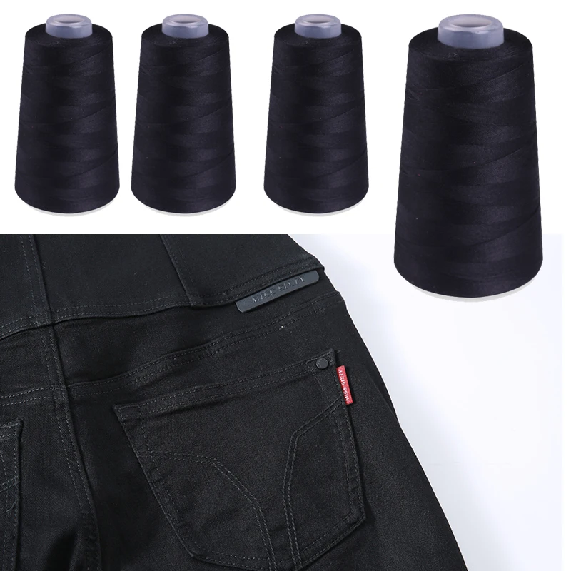 Hilo de coser para máquina de Jeans, hilo de poliéster para el hogar, accesorios de costura DIY, suministros, 20/3, 3000 yardas, 1 unidad - imagen 5