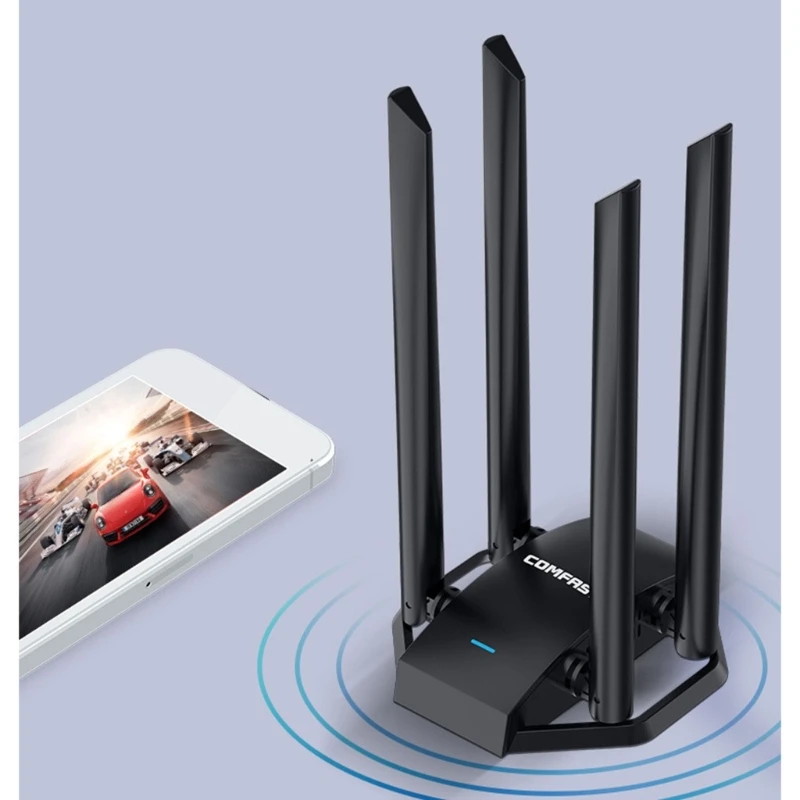 Adaptador WiFi inalámbrico de 1300M, CF-WU785AC antenas de doble banda 4x6dBi, tarjeta inalámbrica USB3.0, receptor - imagen 4